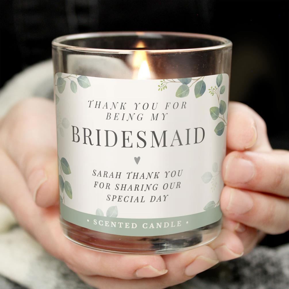 Personalised Botanical Thank You Wedding Party Jar Candle Extra Image 1